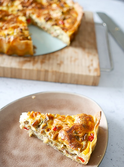 Quiche met shoarma | Foodaholic.nl